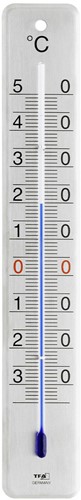 TFA Binnen/buitenthermometer analoog - RVS - Geborsteld